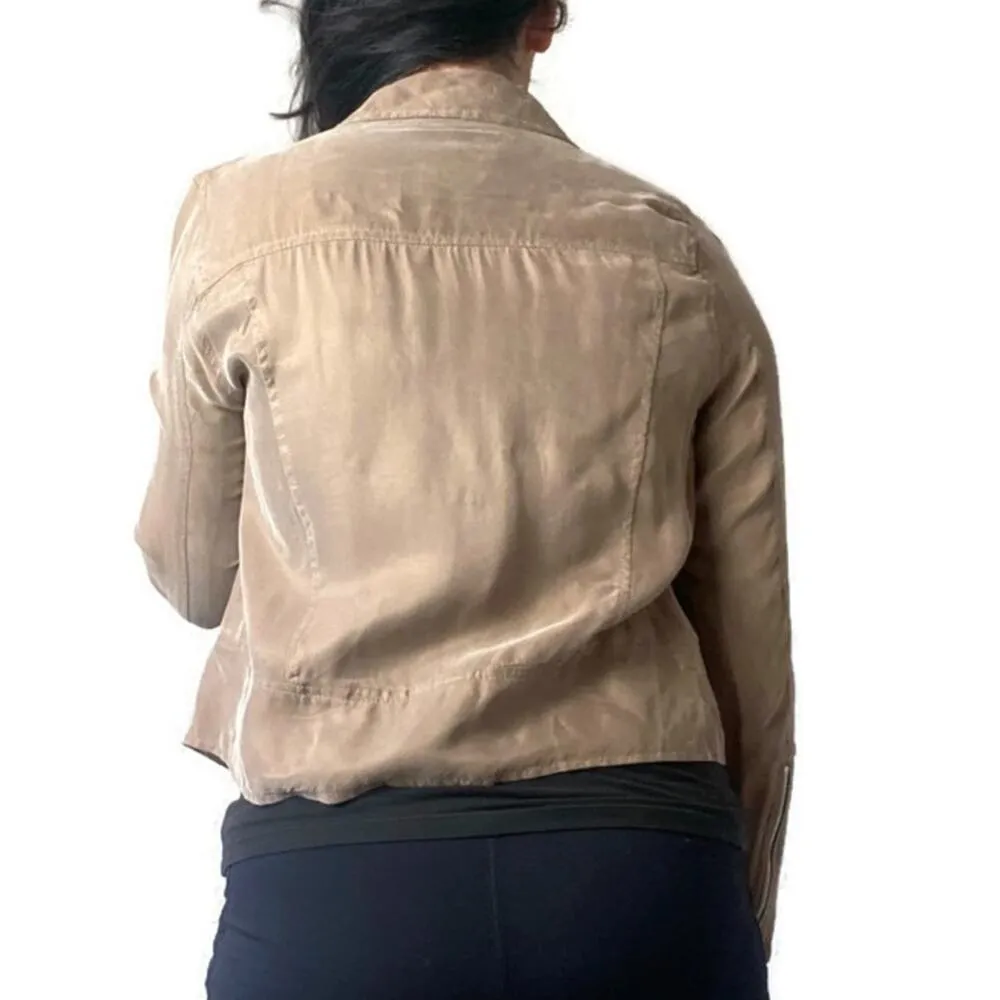 Blank NYC Tan Lightweight Utility Moto Jacket Size Small - Image 4