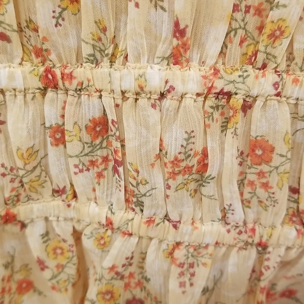 💕CURRENT AIR💕 Smocked Flutter-Sleeve Blouse ~ Micro Floral Print Large L NWT - Image 5