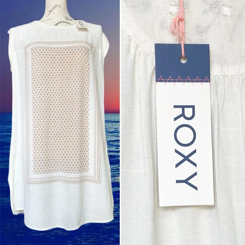 Roxy Sun Rays Cream Beach Cover Up Summer Dress - S - Image 2