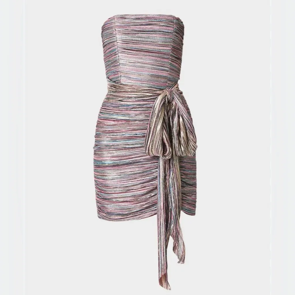 Shoshanna Midnight Women's Strapless Mini Dress Metallic Multi size 10 NWT - Image 2