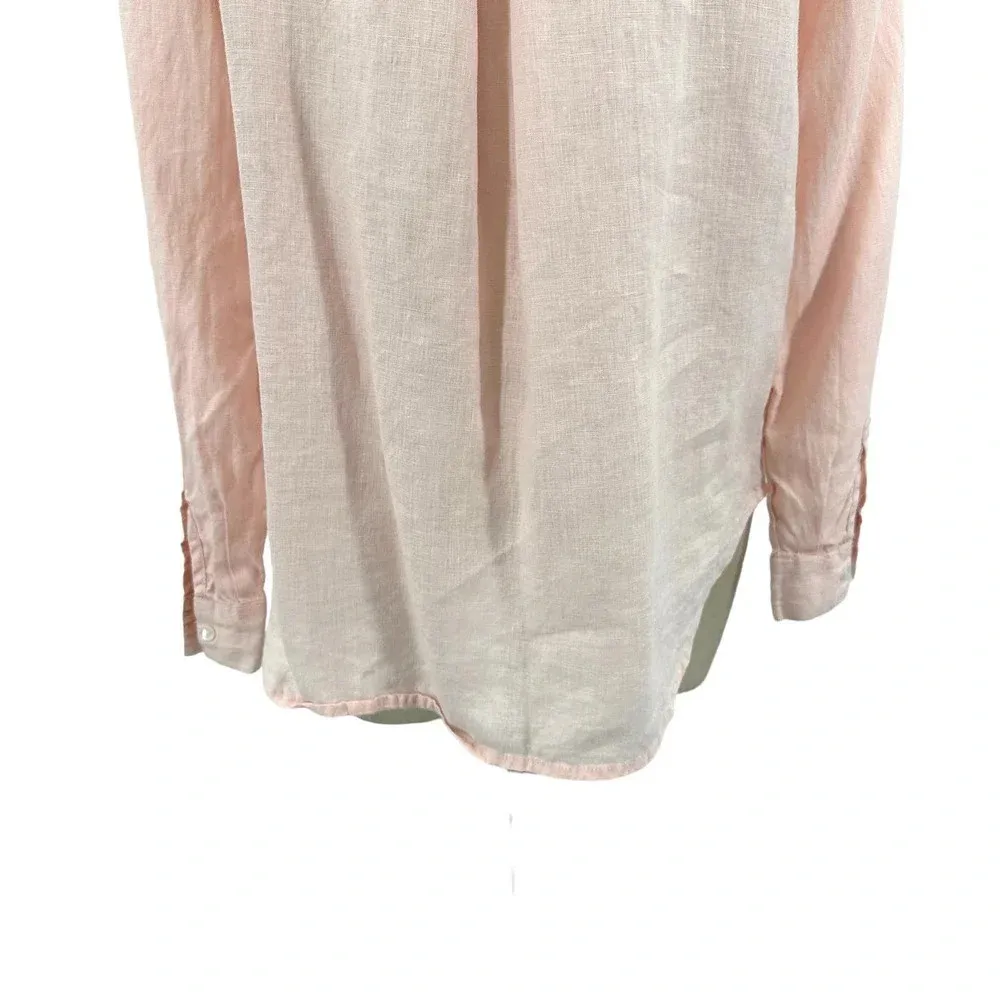 Sundance Warm Breeze Tunic‎ Pintuck Top Pink Linen Petite Size Small PS - Image 9