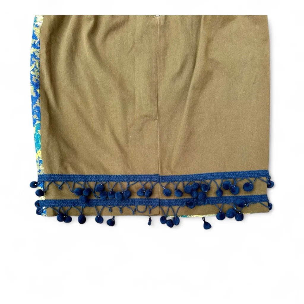 Maeve Scenic Tapestry Pom Pom Pencil Skirt Size 10 - Image 7