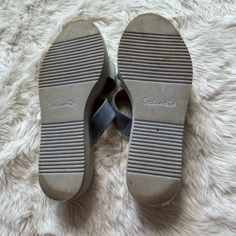 Splendid Fara French Blue Leather/Suede Espadrille Sandals Women's 8M - Image 8