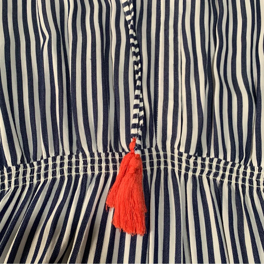 Tommy Hilfiger size large stripe red embroidery nautical blue white casual dress - Image 4