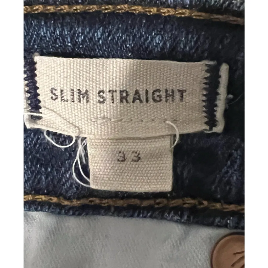 Madewell Women’s Slim Straight Jeans Dark Wash Denim Stretch Size 33 Inseam 27 - Image 5