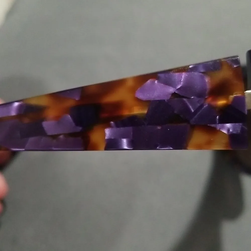 đź’•ALAIN MIKLIđź’• Marmion Sunglasses Aviator Violet Spotted Tortoise Brown Lenses Purple - Image 13