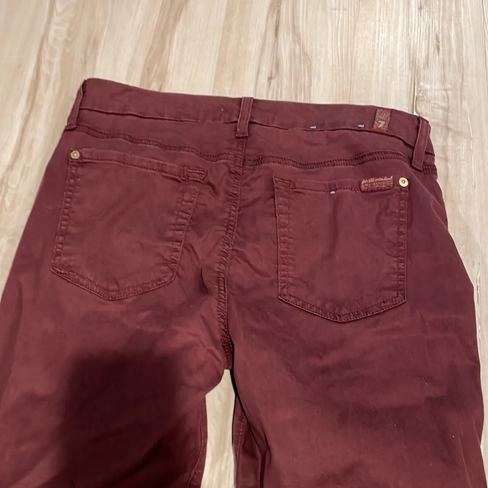 7 for all mankind jeans high rise burgundy ruby rust size 28 - Image 7