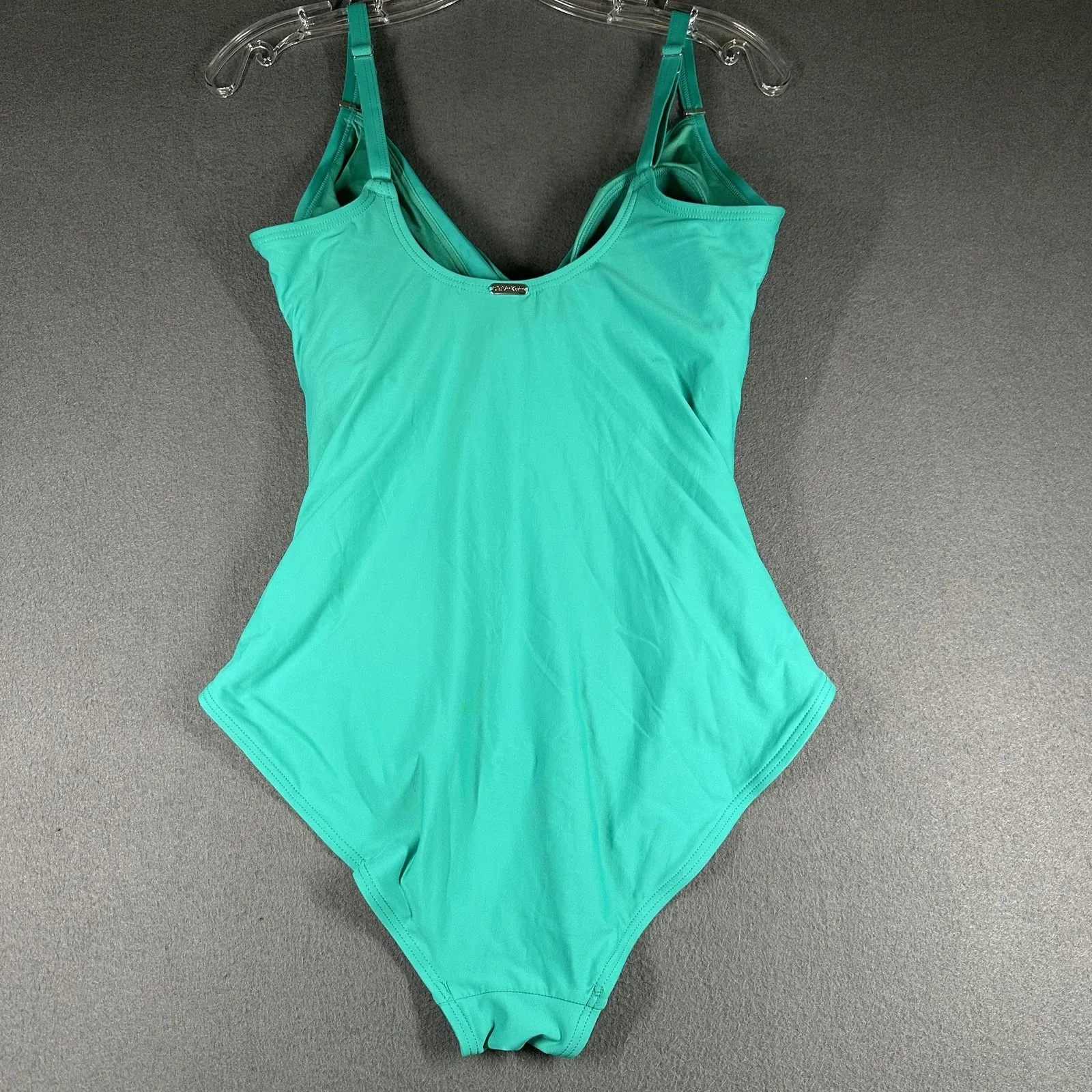 Calvin Klein Swimsuit Womens 12 Green One Piece Ruched Tank Padded Lined Stretch - Image 9