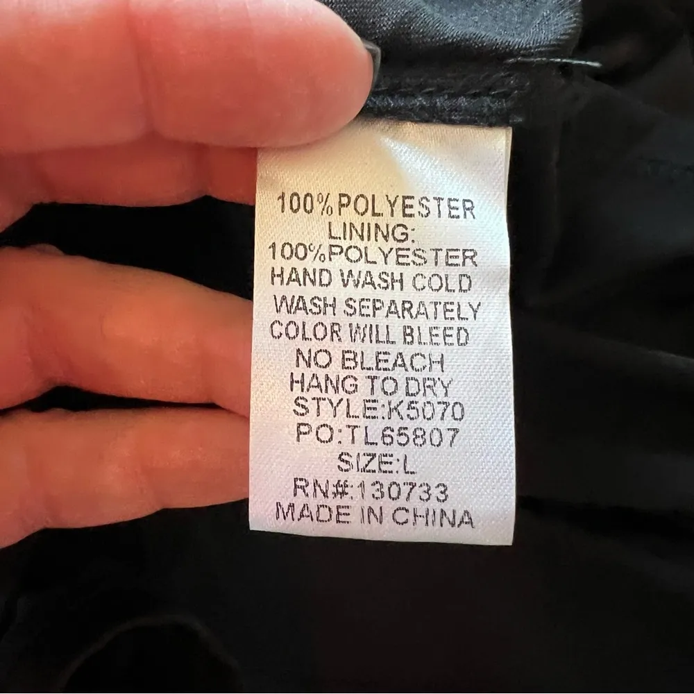 NWT Umgee Black Embossed Babydoll Dress Size Large Lined Boho Chic Indie… - Image 7