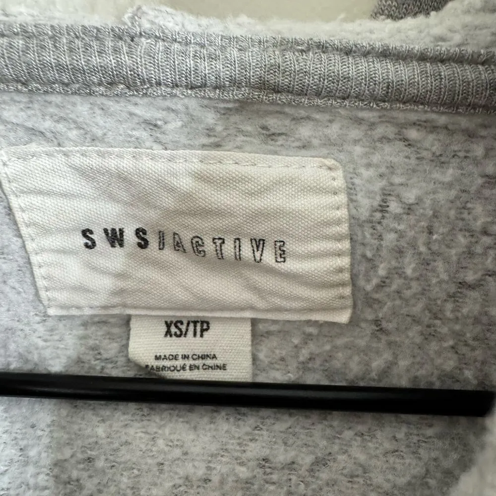 SWS/Active Gray Cropped Pullover Hoodie Sweatshirt Size XS - Image 2