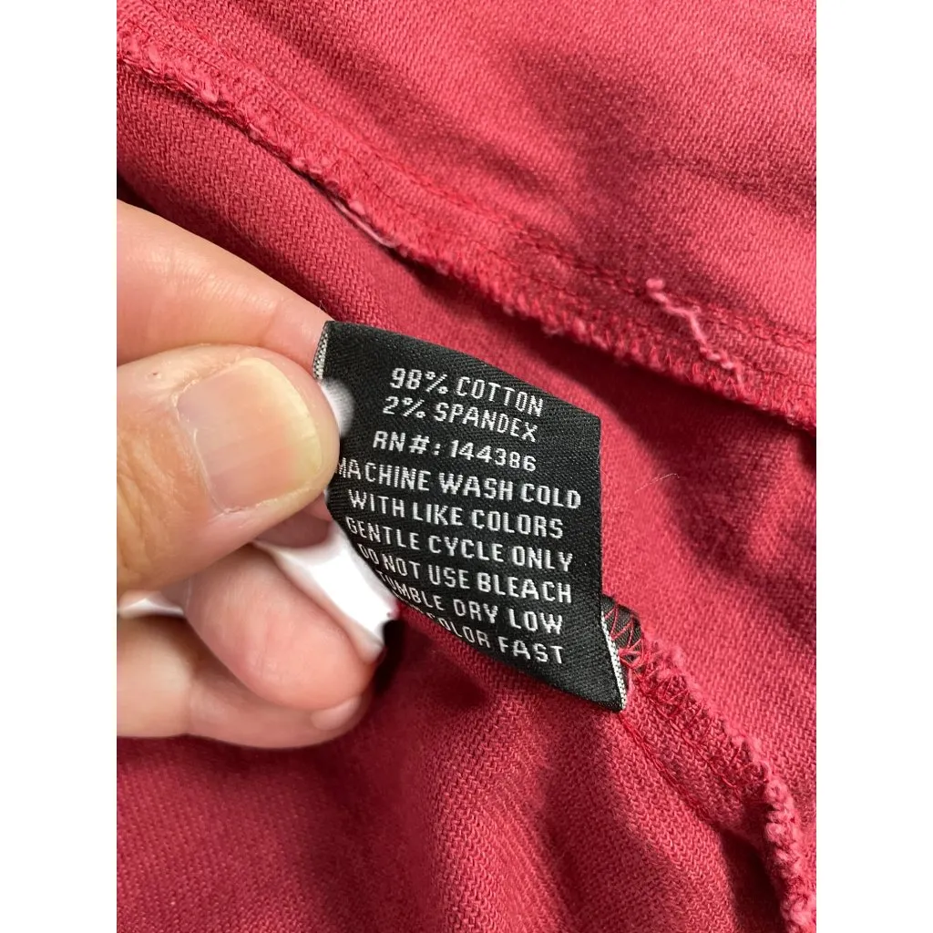 Black Pike Womens Red Denim embroided graphic jacket size M SKU 9178 Size M - Image 11