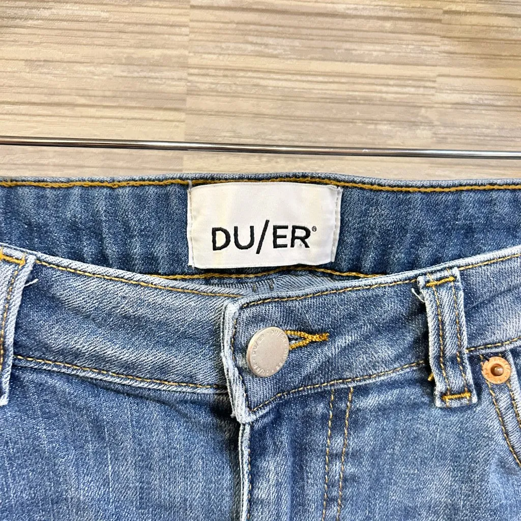 DU/ER Women's Performance Denim Girlfriend Jeans in Vintage Light Stone 28x28 Blue Size 28 - Image 6