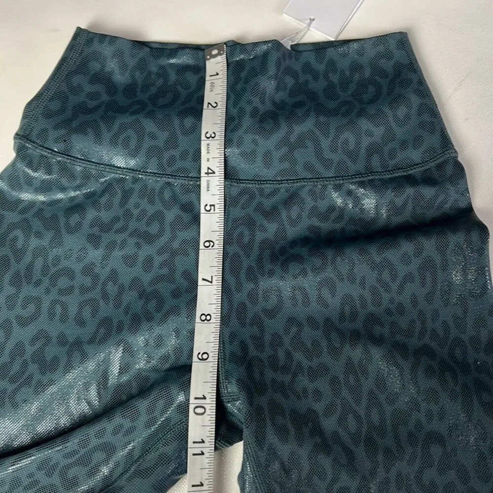 ALLFENIX Womens Athletic Sporty Liquid Leopard Forest Green 7/8 Legging Sz S - Image 13