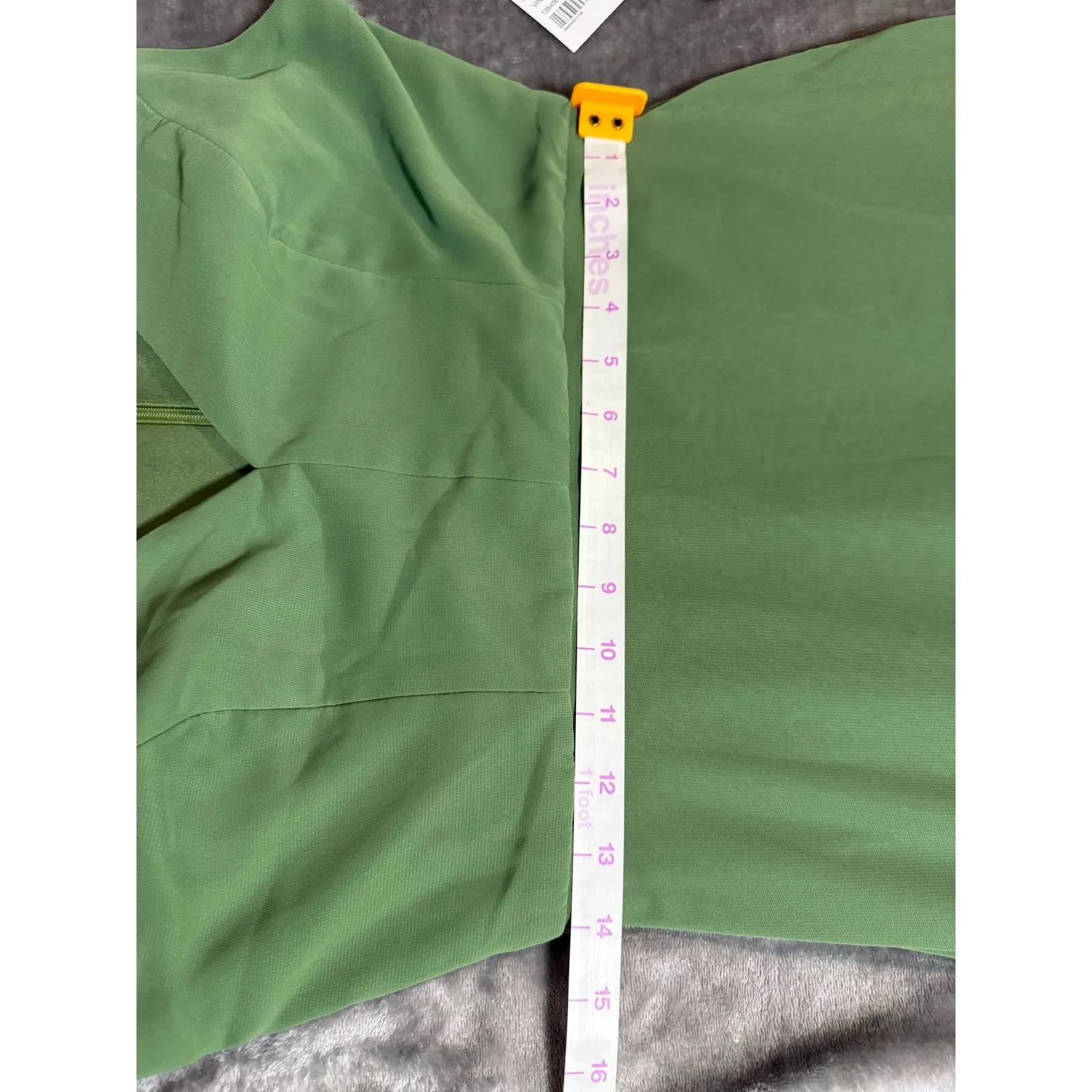 NWT After Six Deep V-Neck‎ Chiffon Maxi Dress Vineyard Green Size 8 R FLAW - Image 13