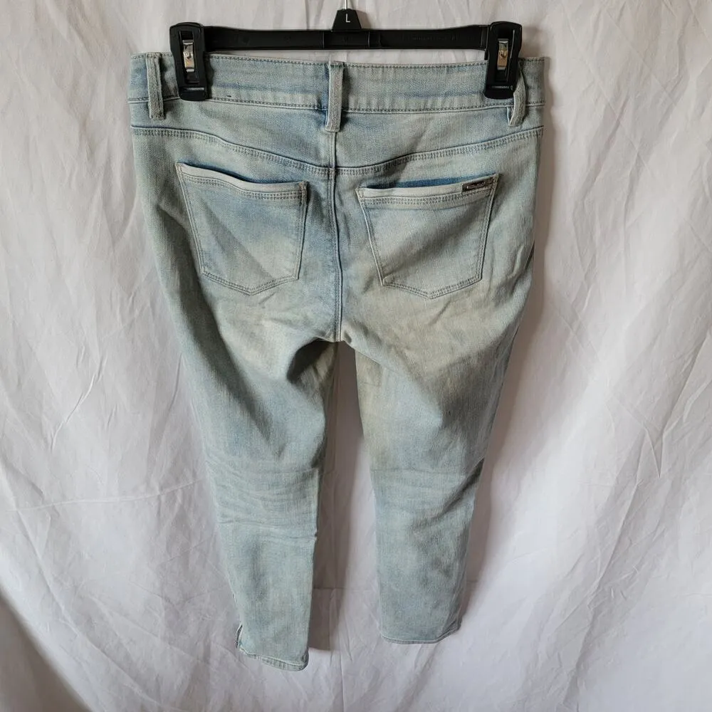 WHBM Light Acid Wash Low Rise Crop Ankle Zipper Modern Skinny Jeans Size 0 - Image 10