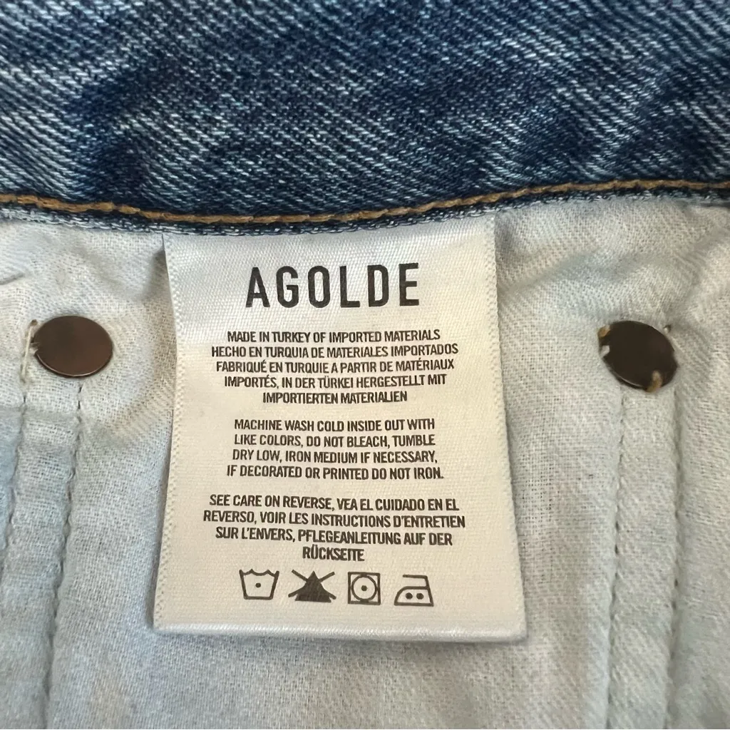 Agolde Women’s 90’s Pinch Waist Lineup Wash Distressed Straight Leg Jeans Sz 27 - Image 9