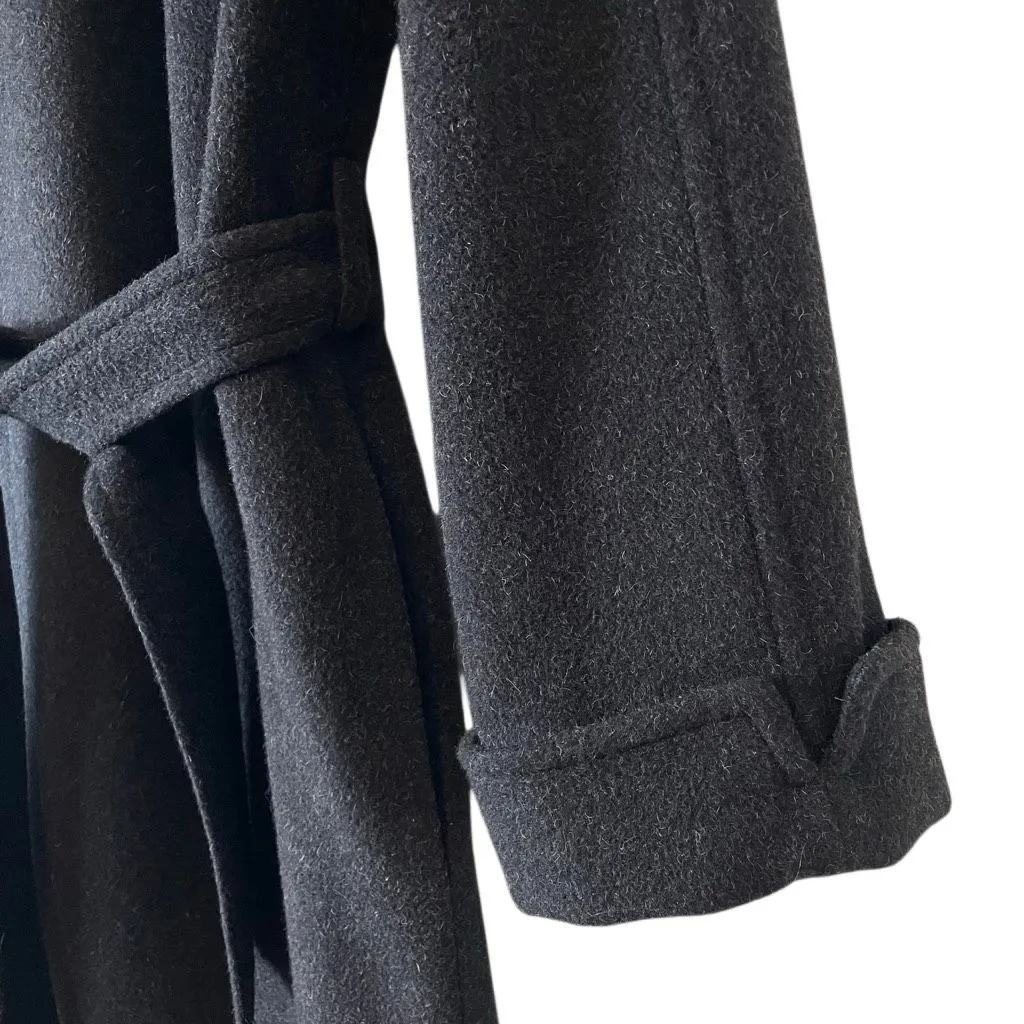 Ralph Lauren LRL Camel Hair Robe Style Wrap Coat Women’s 4 Black Old Money *Read - Image 12