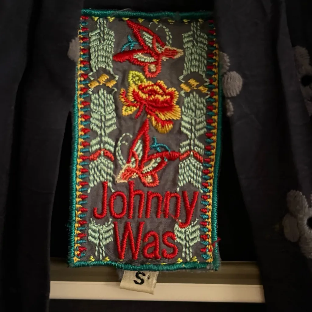 NWOT Johnny Was Motley Blue Embroidered Kimono Jacket Cardigan Size Small - Image 7