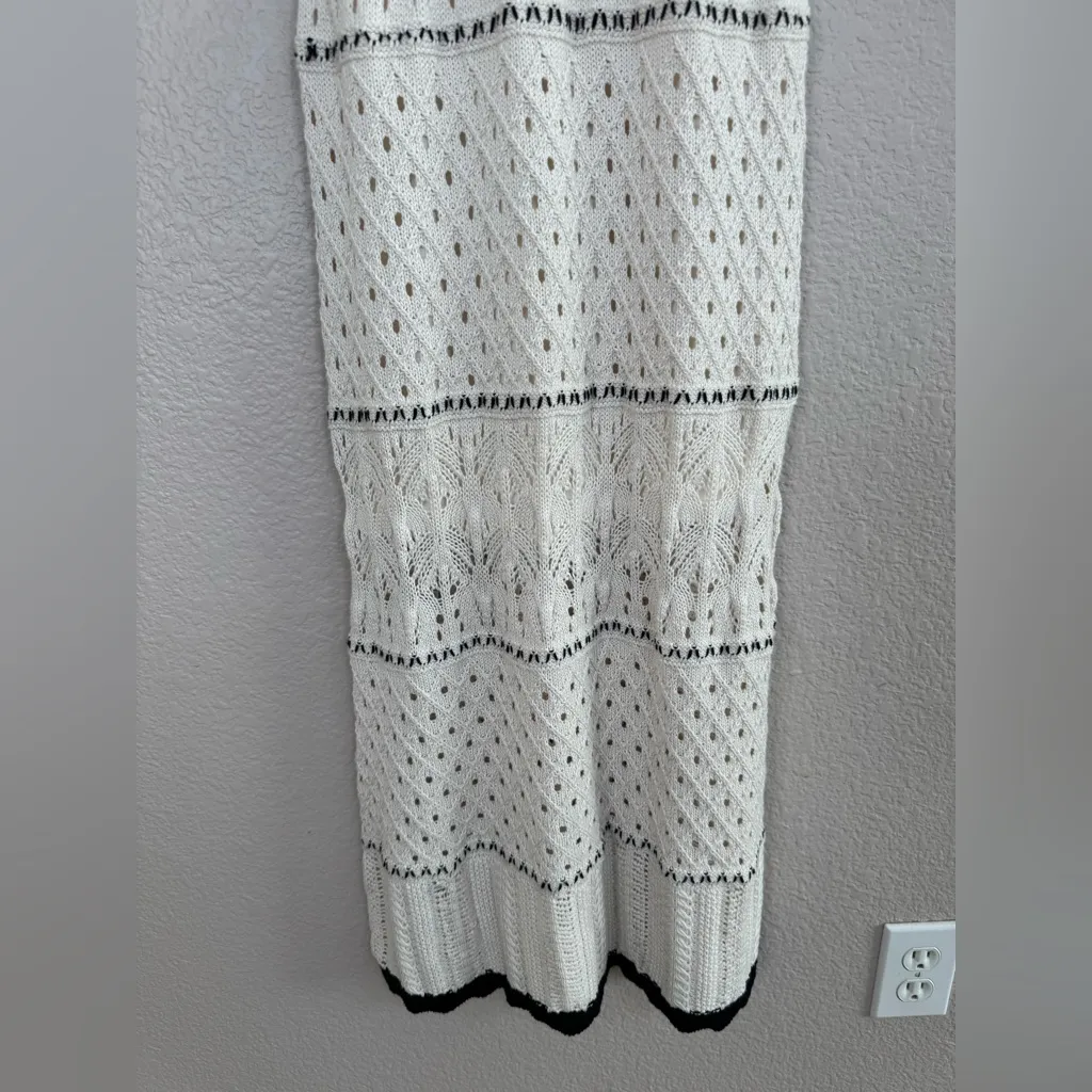Olive + Oak Ivory Black Crochet Knit Midi Dress size Small NEW $120 - Image 7