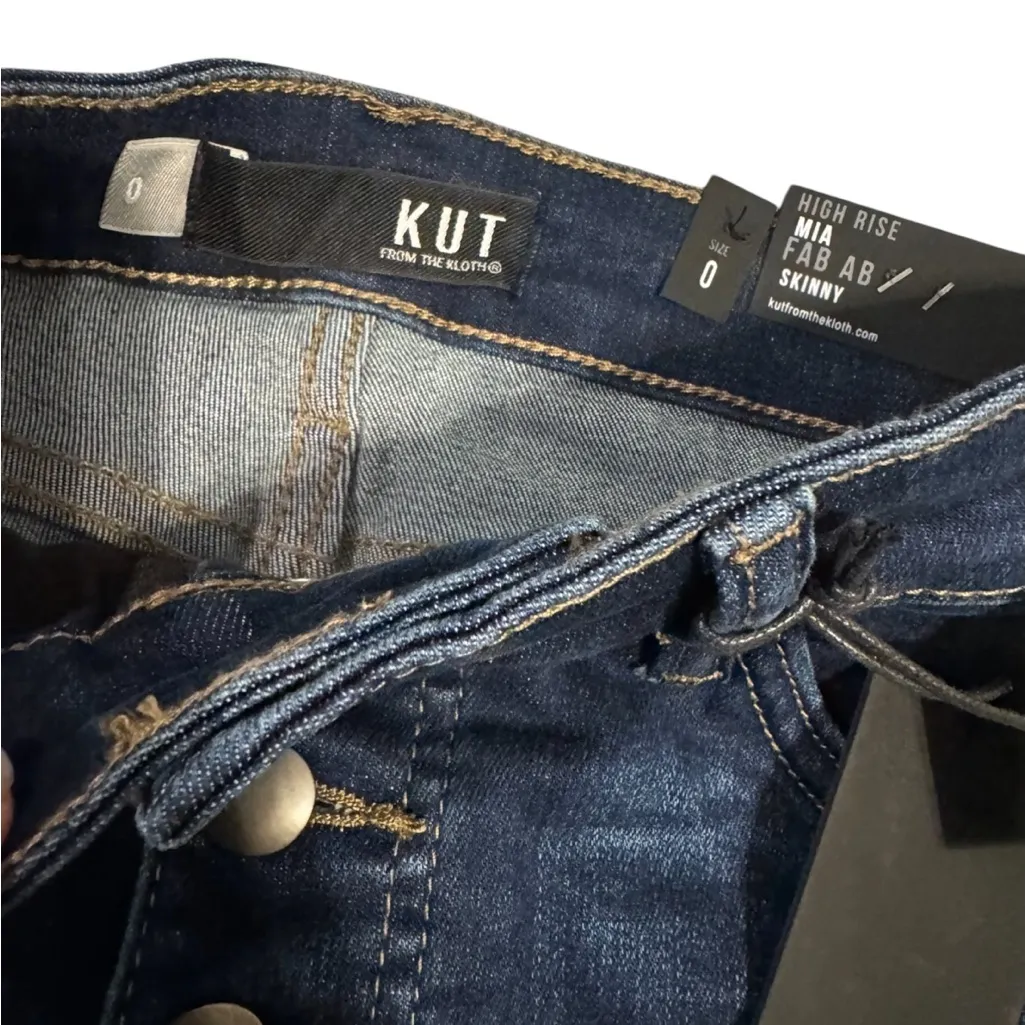 NWT KUT Mia High Rise Skinny Jeans Size 0 - Image 3