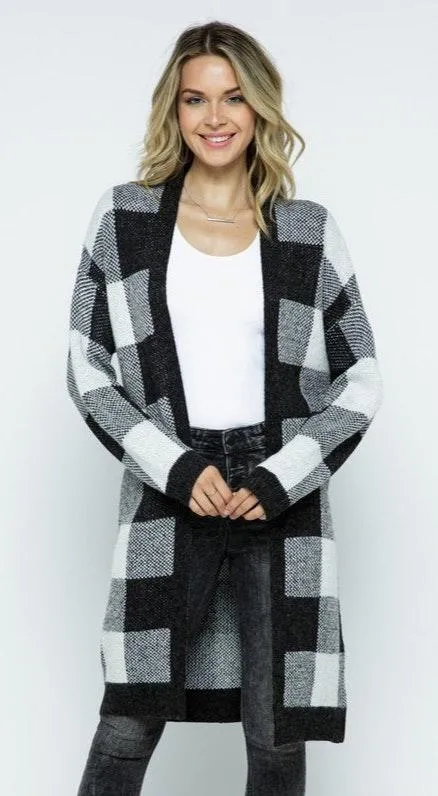 Aspen checkered cardigan Black - Image 3