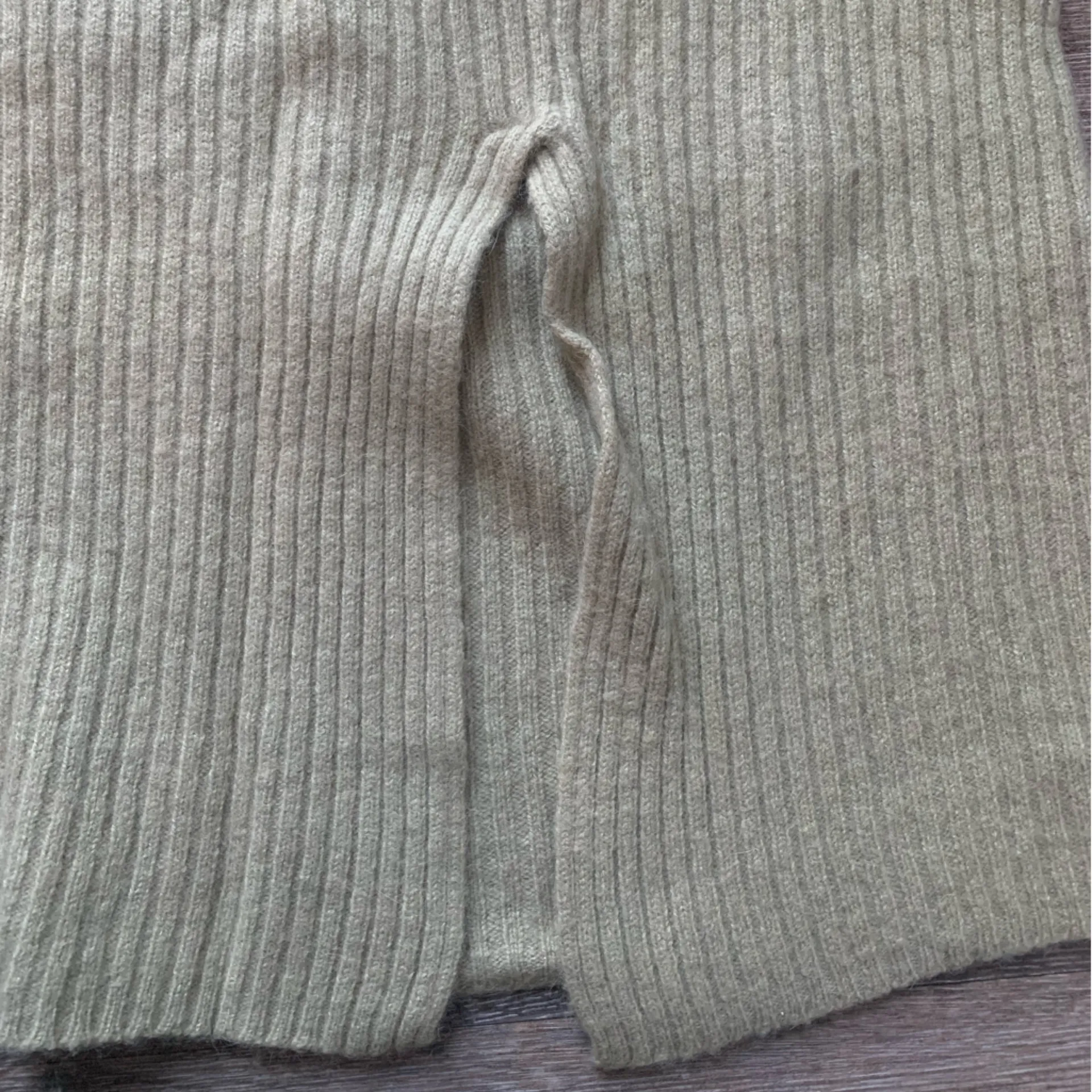 Avitano Light Green Knit Wool Blend Midi Skirt L Size L - Image 5