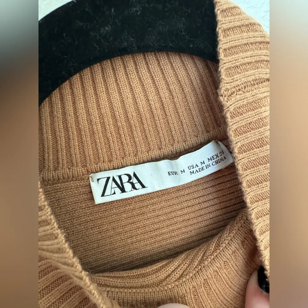 Zara camel ribbed turtleneck sweater - Image 3