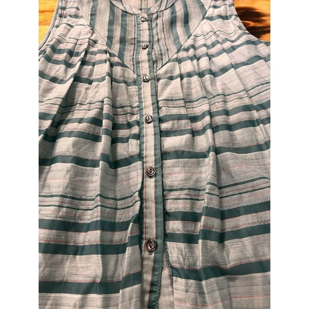Anthropologie Current Air Sleeveless Button Down Top Size Small Preppy Hippie - Image 7