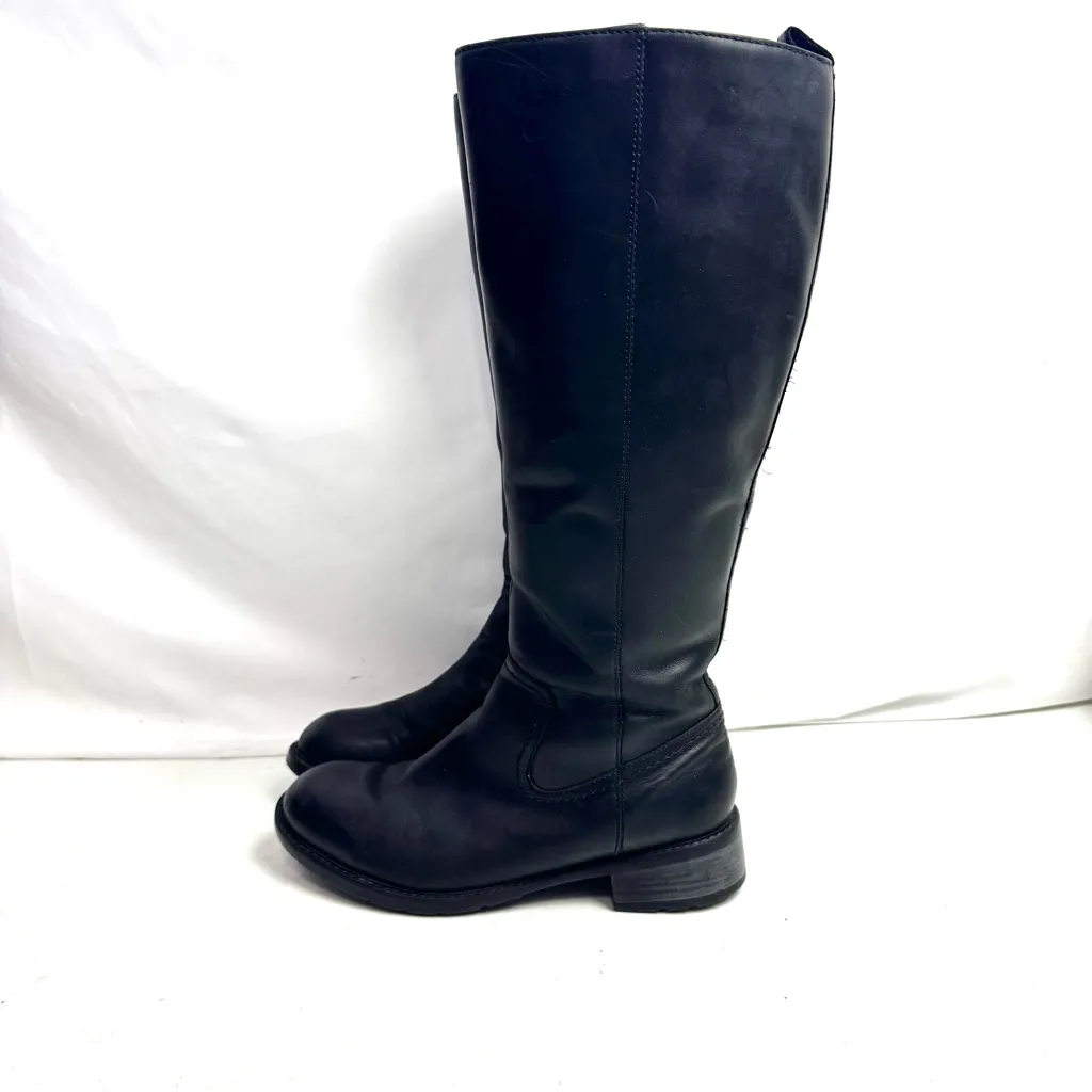 Clarks Swansea Glen Tall Black Faux Leather Sherpa Lined Riding Boots Size 8 - Image 3