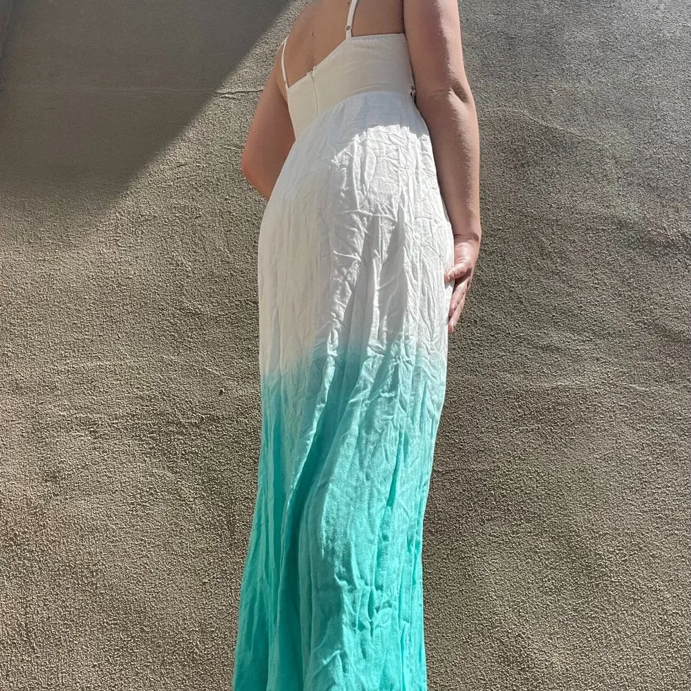ENTRO Dip Dye Maxi Dress with Crochet Detail - size Small - Image 4