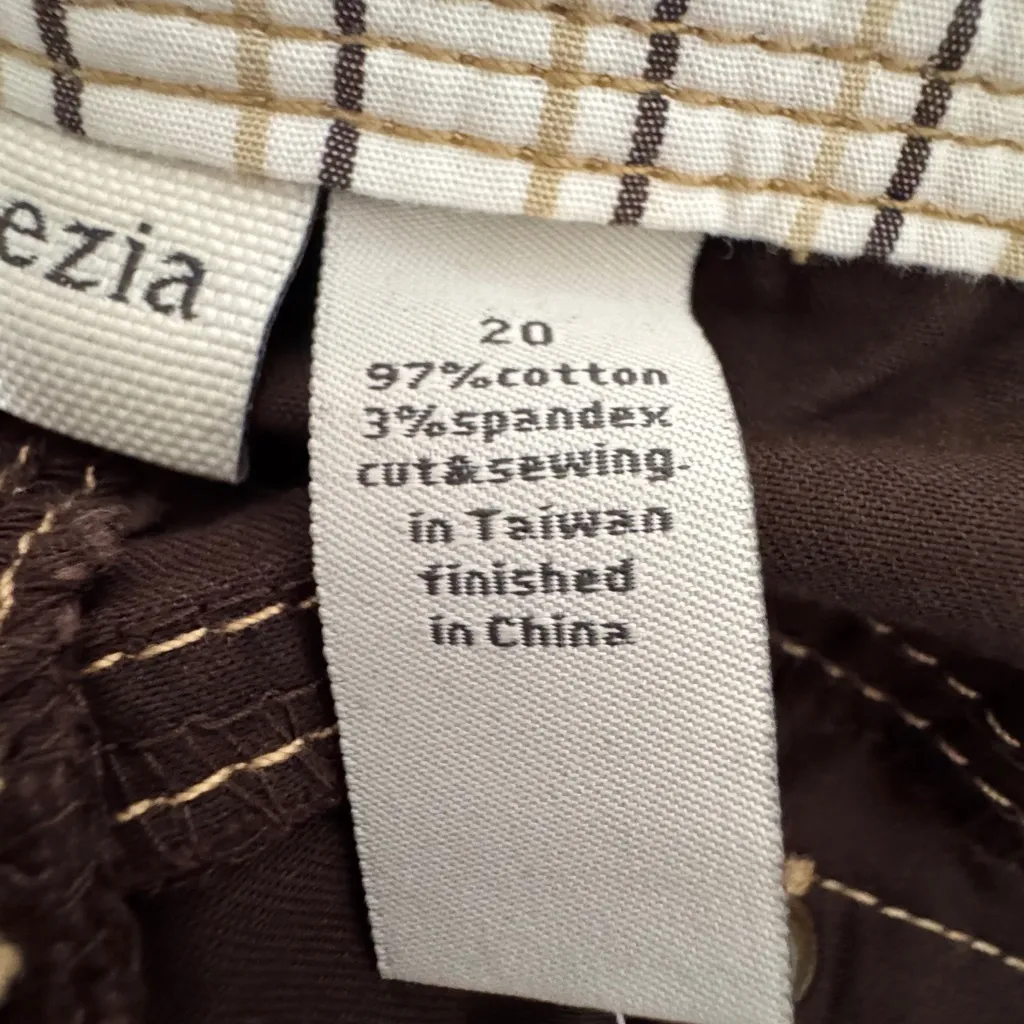 Venezia Chocolate Brown Trousers‎ size 20 wide leg pockets cinch ankles - Image 7