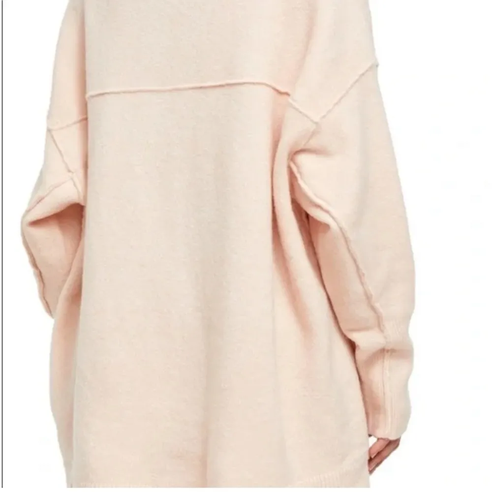 Free People Aflterglow Mock Neck Oversize Sweater in Ballet Pink W-340 Sz XS - Image 3