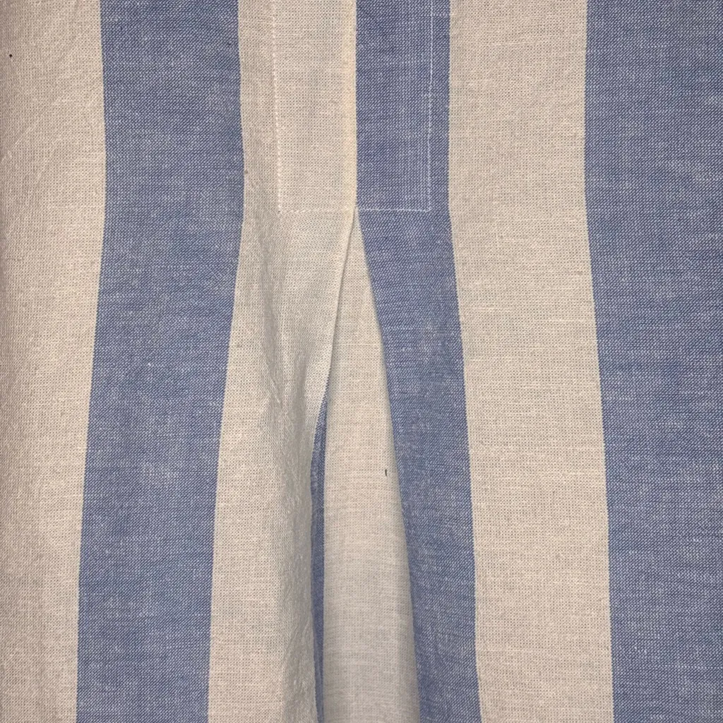 Blue and White Striped Beach Lunch Lounge Dress Size L - Image 9