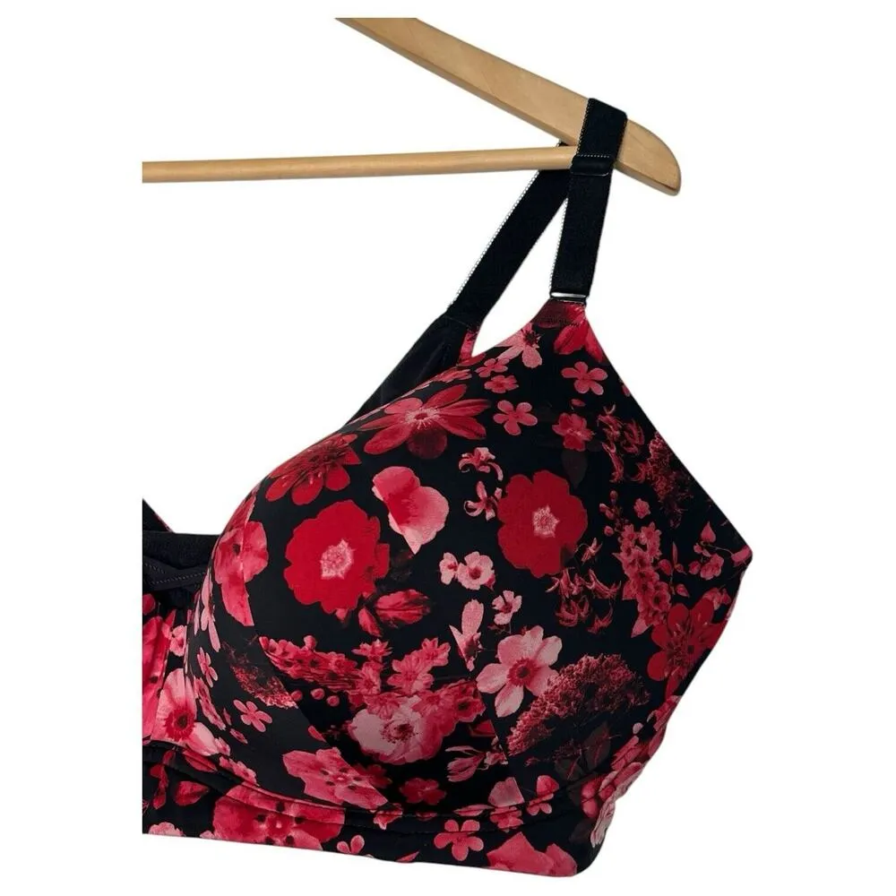 Torrid Curve Bra Womens 44DDD Floral 360 Back Smoothing Wire Free Push Up Plunge - Image 11