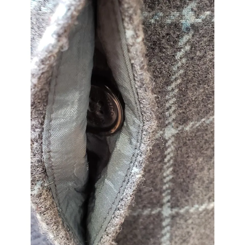 Brooks Brothers Blazer Jacket Women Large Checkered Gray Check Wool Button Front - Image 9