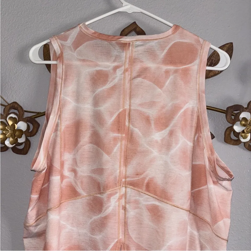 Calia Womens Peach White Split Back Muscle Tank Top Size Medium - Image 6