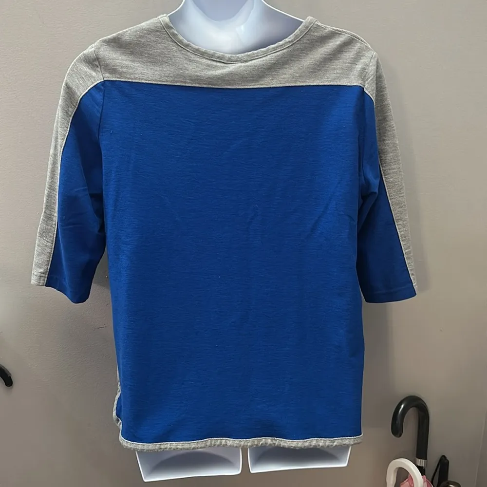 Blue and Gray Blair Women’s 2X Baseball Sleeve Shirt Quarter Length - Image 5