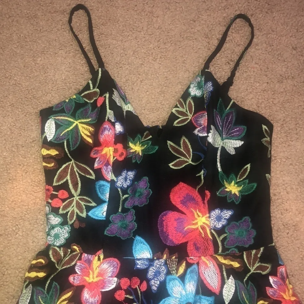 Dress the Population Maren Embroidered Floral Sleeveless Fit‎ & Flare Dress XXS - Image 5