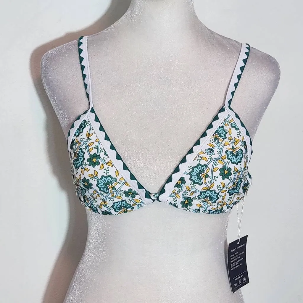 Bikinx Green and Gold Boho Print Bikini NWT Size Small Triangle Bikini - Image 5
