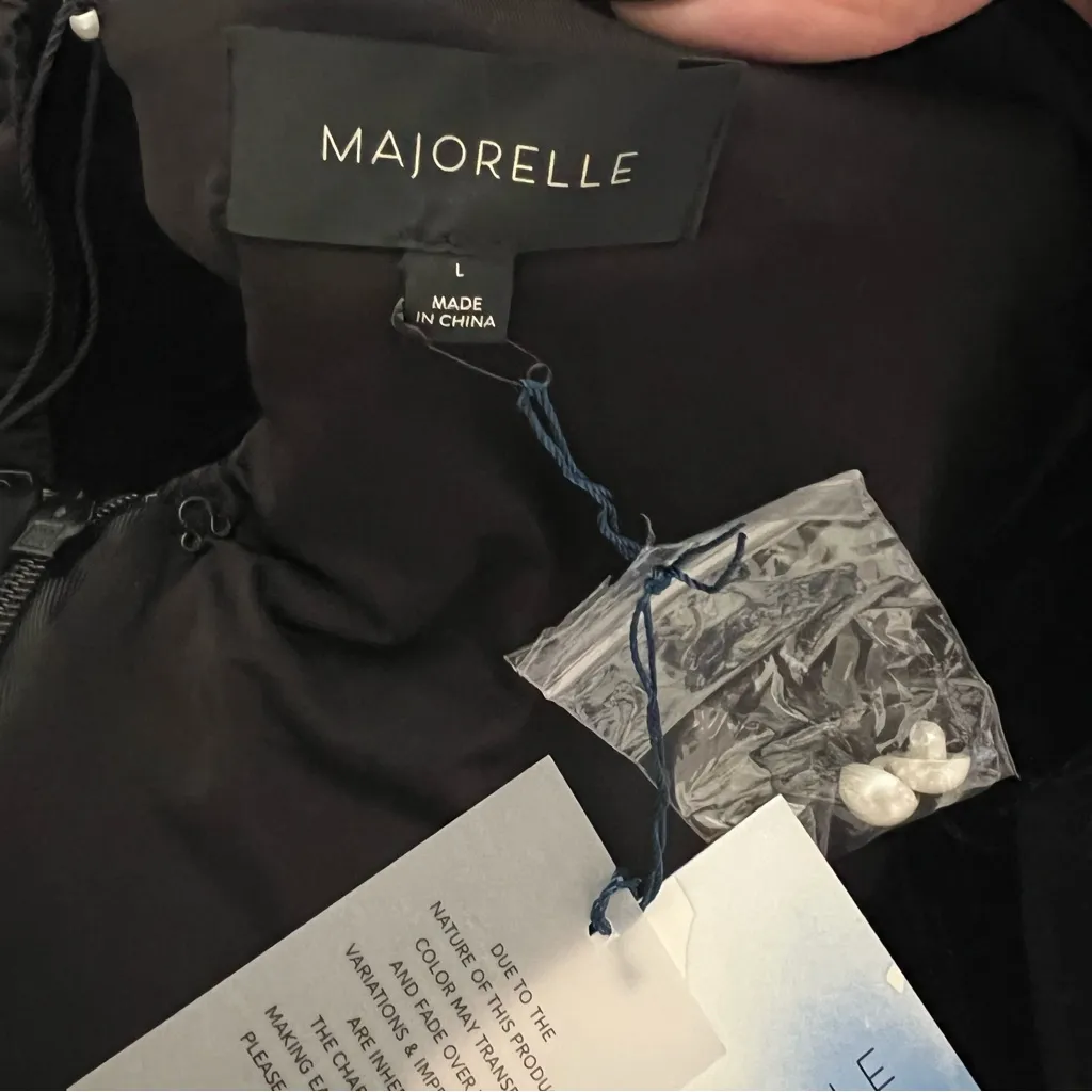 NEW NWT Majorelle Maya Sheer Long Sleeve Velvet Gown In Black - Image 10