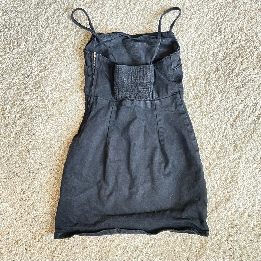 Zara Black Denim Dress Size XS - Image 7