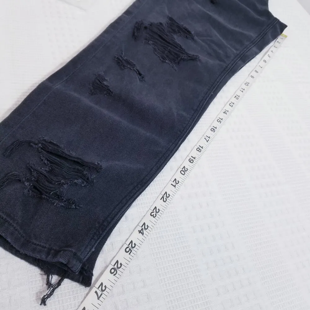 AEO American Eagle Mom Jean Distressed Ripped Black Denim - Image 5