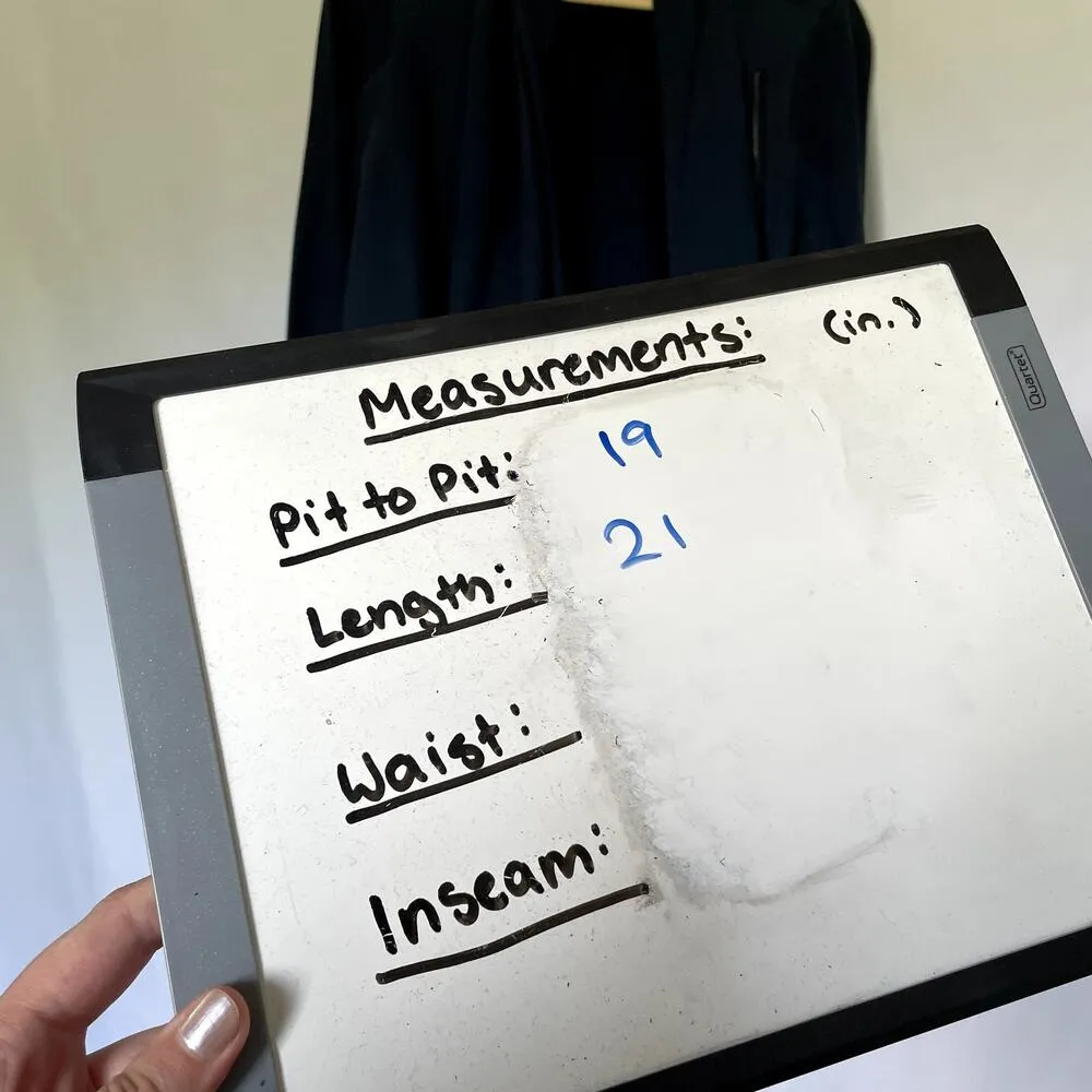 Others Follow navy blue cowl neck full zip jacket sweater women's size S cotton - Image 8