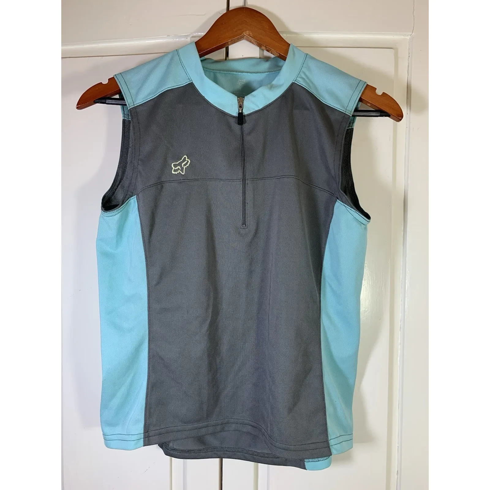 FOX Racing Women Sleeveless Shirt Small Jersey MTB Zip Pocket‎ Motocross MotoX Blue - Image 3