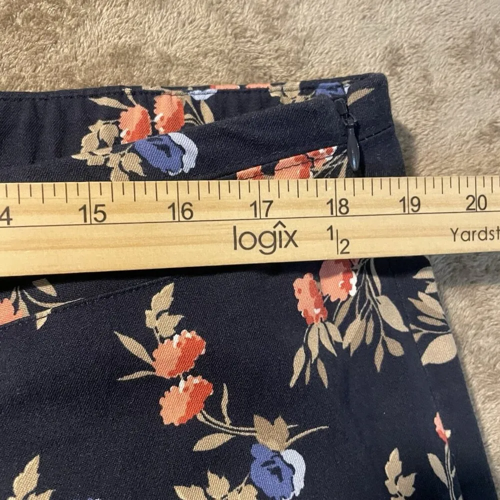 J. Jill Pants Womens 18 Plus Precision Stretch Blue Floral Print Leisure Comfort - Image 5