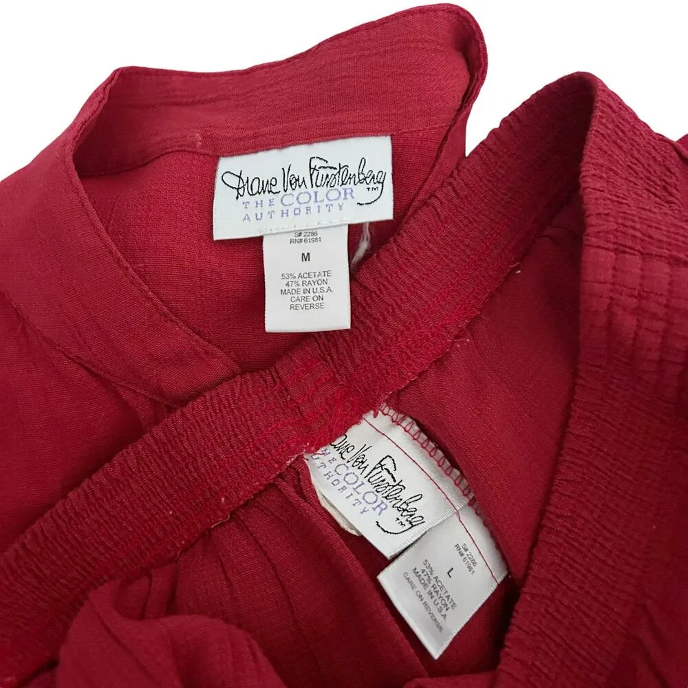 Diane Von Furstenberg Color Authority Red Matching Set Sz M/L - Image 8