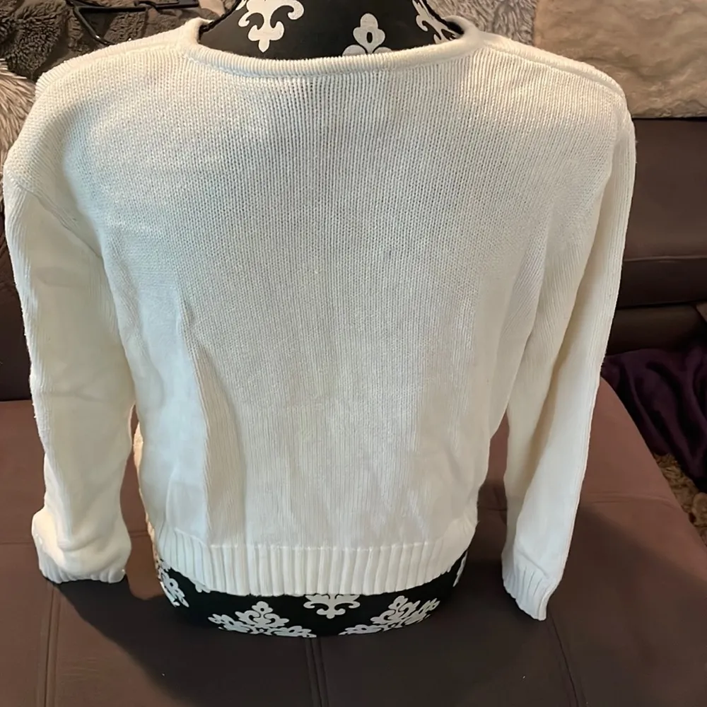 LIZ CLAIBORNE Liz sport Petite White Cardigan Sweater Size Petite Small - Image 5