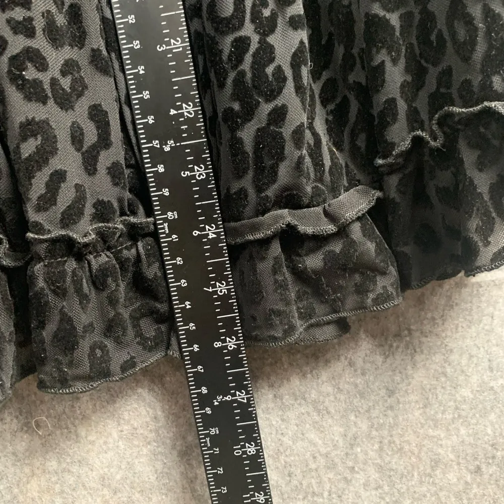 Buddy Love Womens Size Small One Shoulder Ruffle Dress animal print velvet black - Image 6