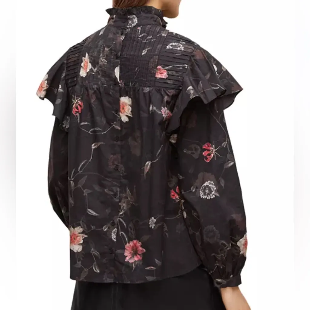 ALLSAINTS Bluma Kaneshon Floral Top Size 6 - Image 3