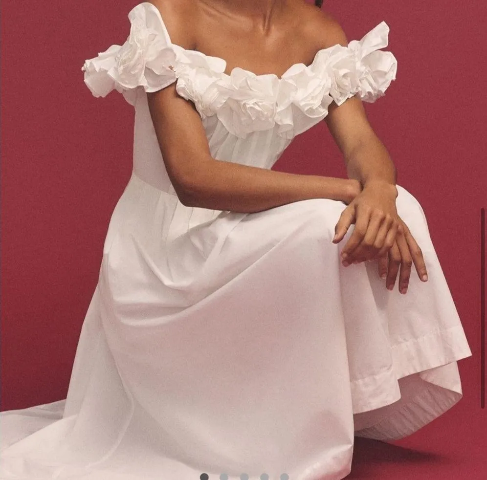 MAUVE BY ANTHROPOLOGY WHITE DRESS - Image 5